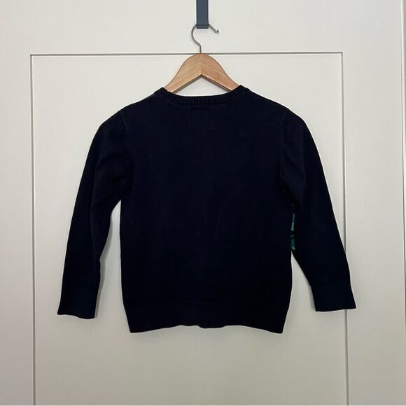 OshKosh B'Gosh Sweater Boys Size 8 Navy Blue Dinosaur Dino Crew Neck Cotton - Picture 4 of 8